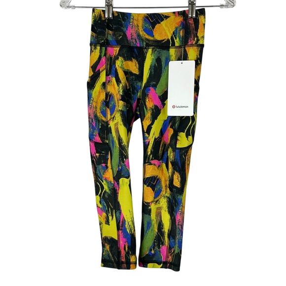 Lululemon Invigorate High-Rise Crop 17" Undertone Black Multi Women's Size 2 NWT - Picture 4 of 12